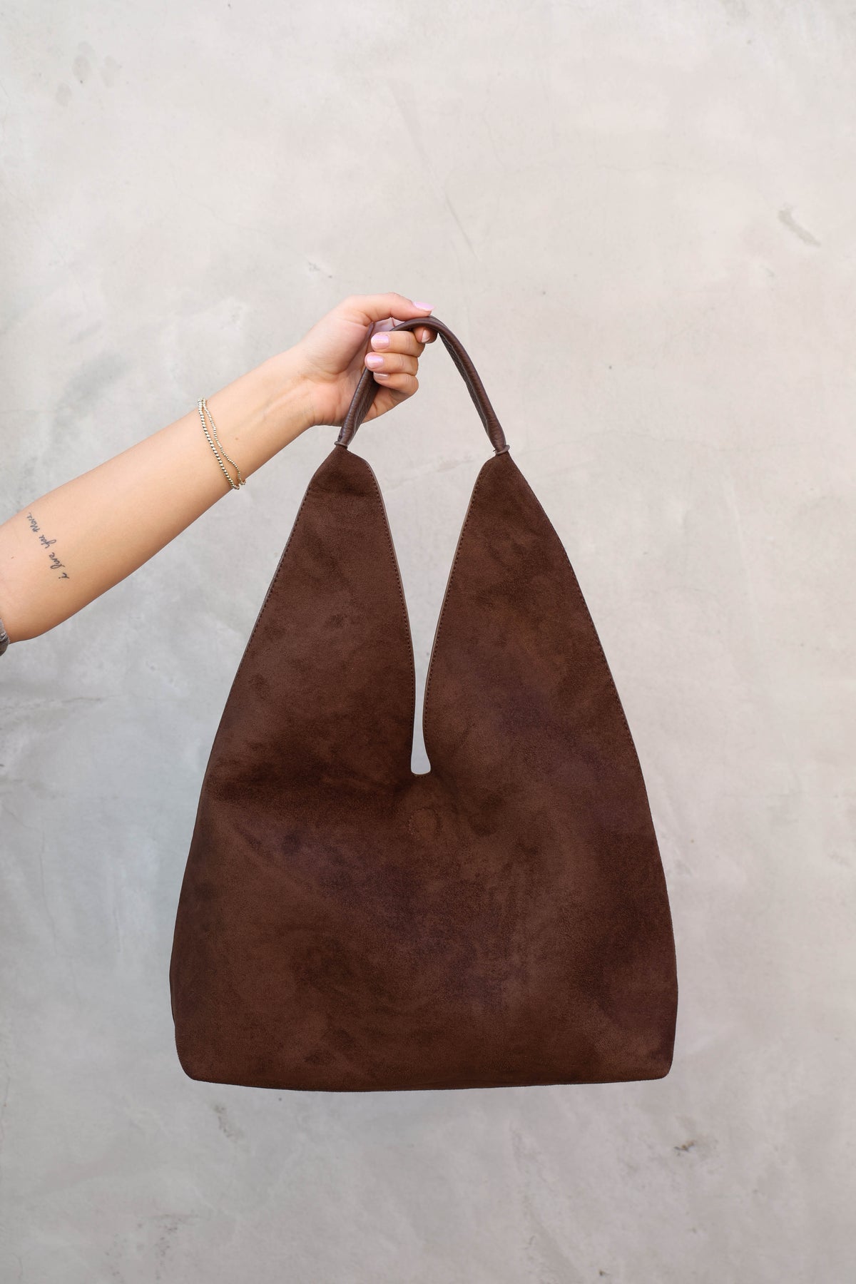 Faye Suede Tote (Chocolate)