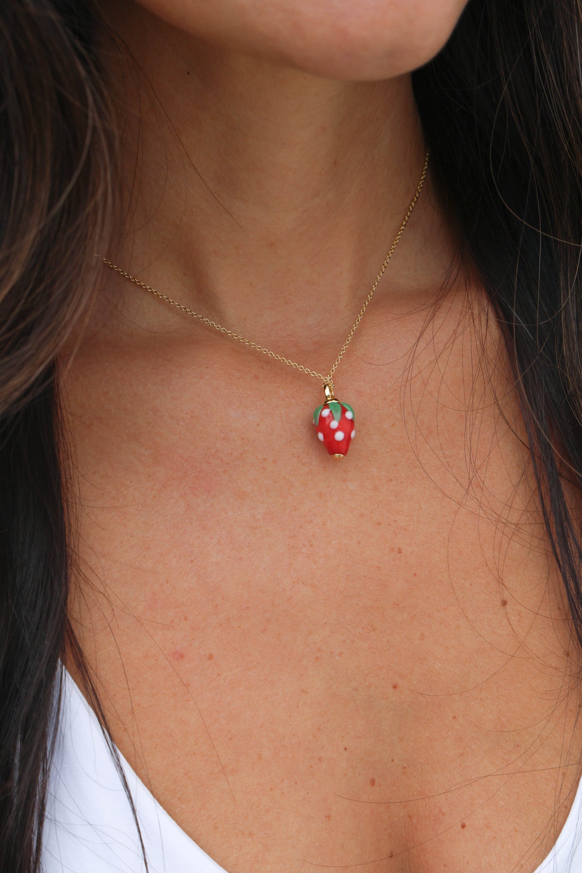 Gold Filled Strawberry Necklace