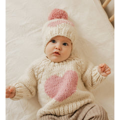 Huggalugs - Sweetheart Knit Beanie Hat Rosy: L (2-6 years)