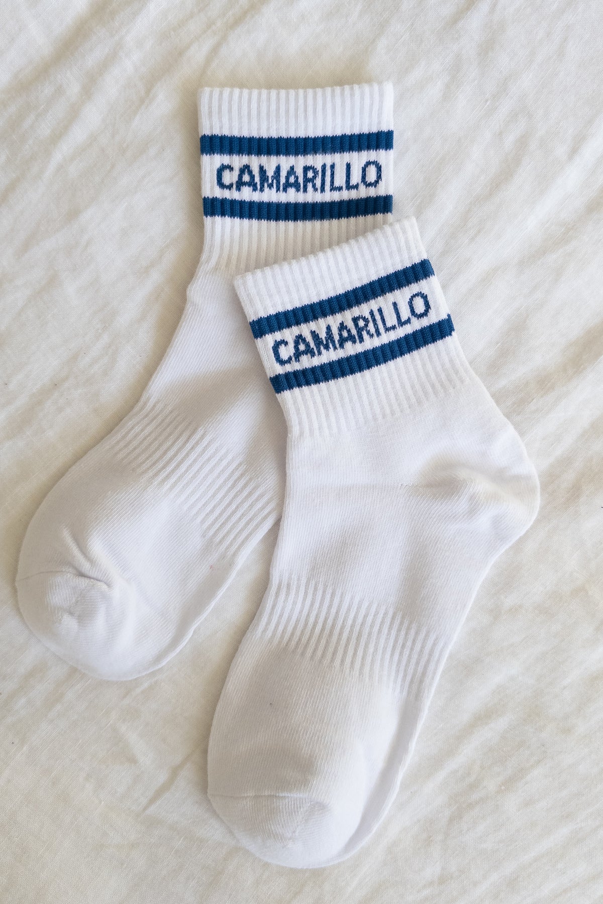 Camarillo Ankle Crew Socks (White/Blue)