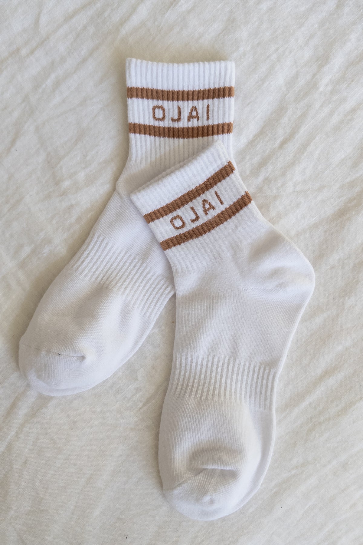 Ojai Ankle Crew Socks (White/Oak)