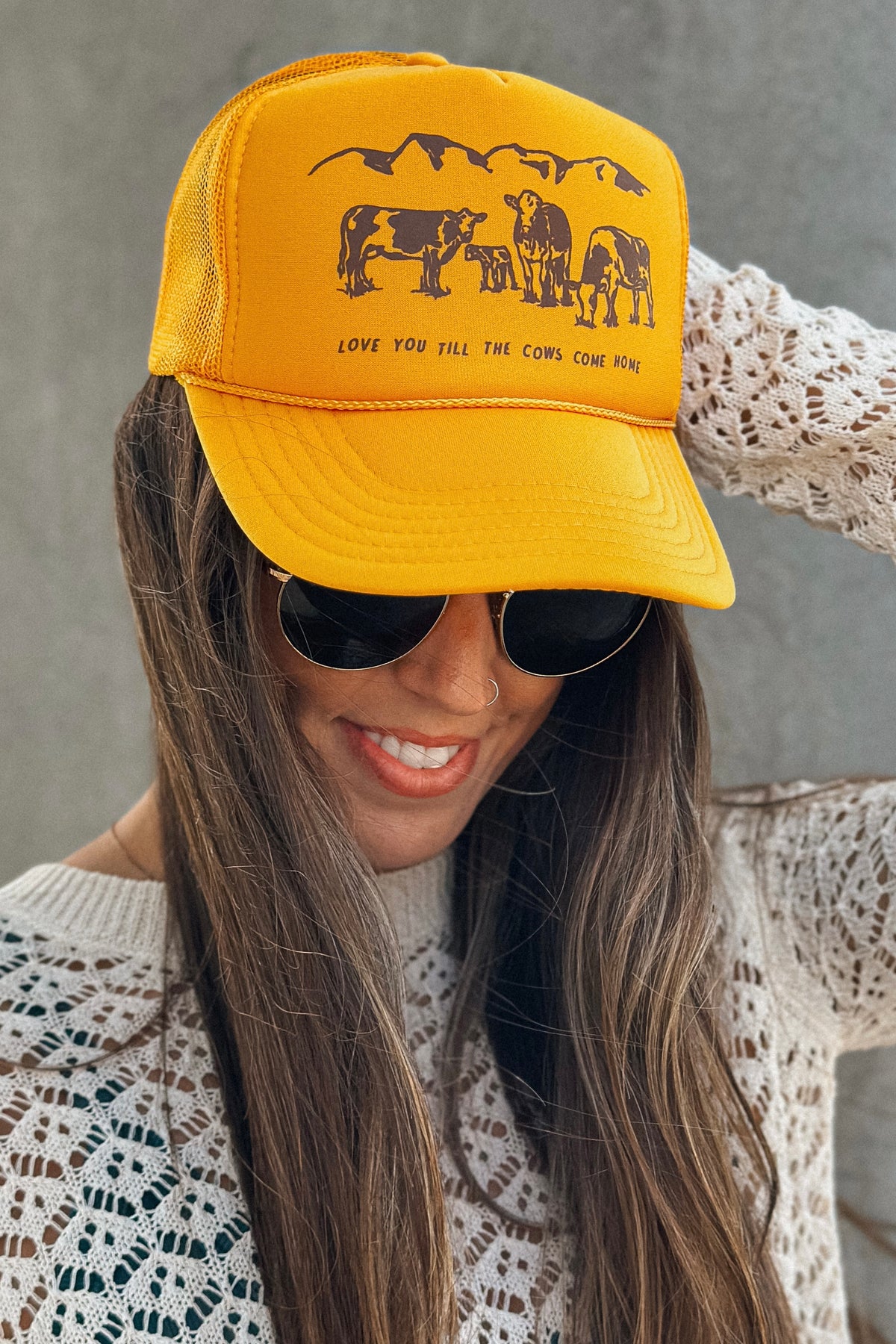 Cows Come Home Trucker Hat (Gold)