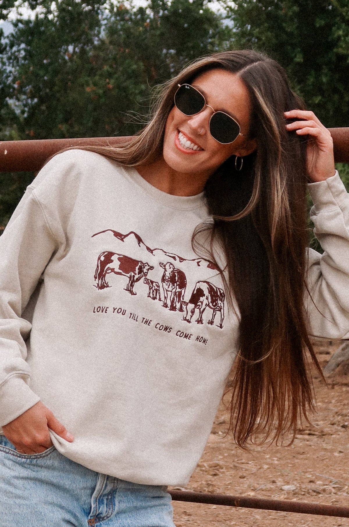 Cows Come Home Embroidered Sweatshirt