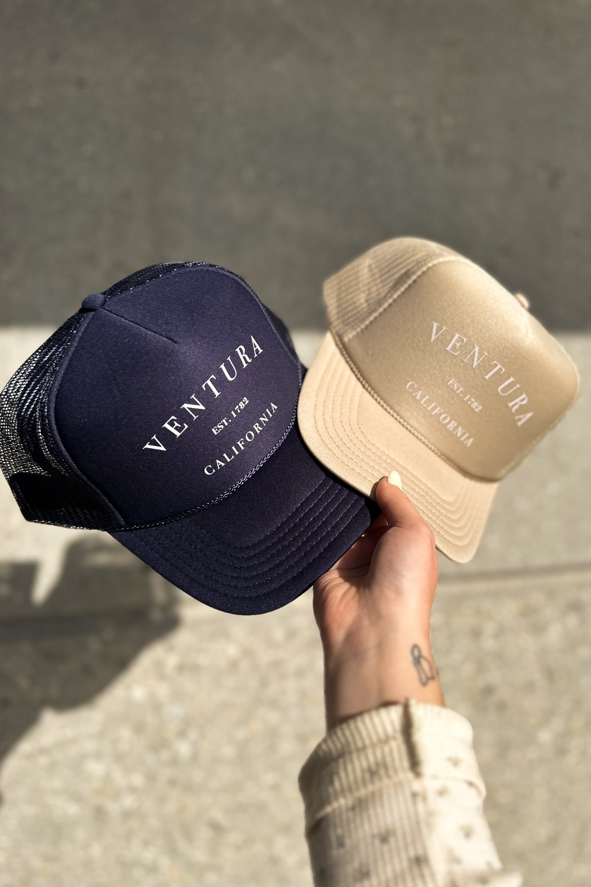 Ventura EST. 1782 Trucker Hat (Khaki/White)