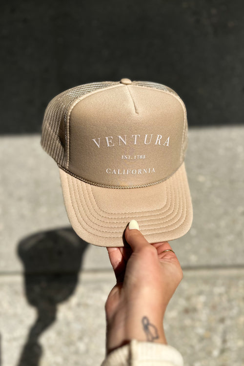 Ventura EST. 1782 Trucker Hat (Khaki/White)