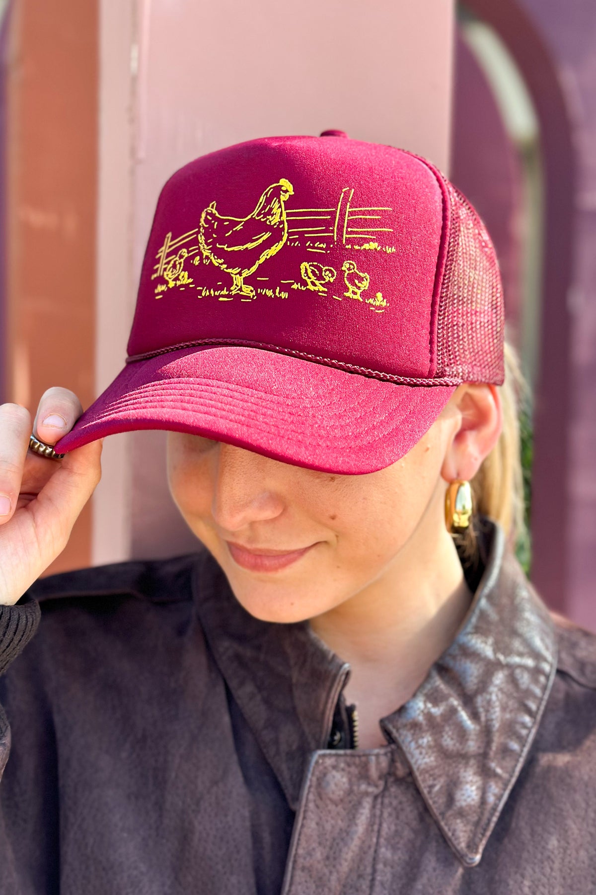 Good Egg Trucker Hat (Burgundy)