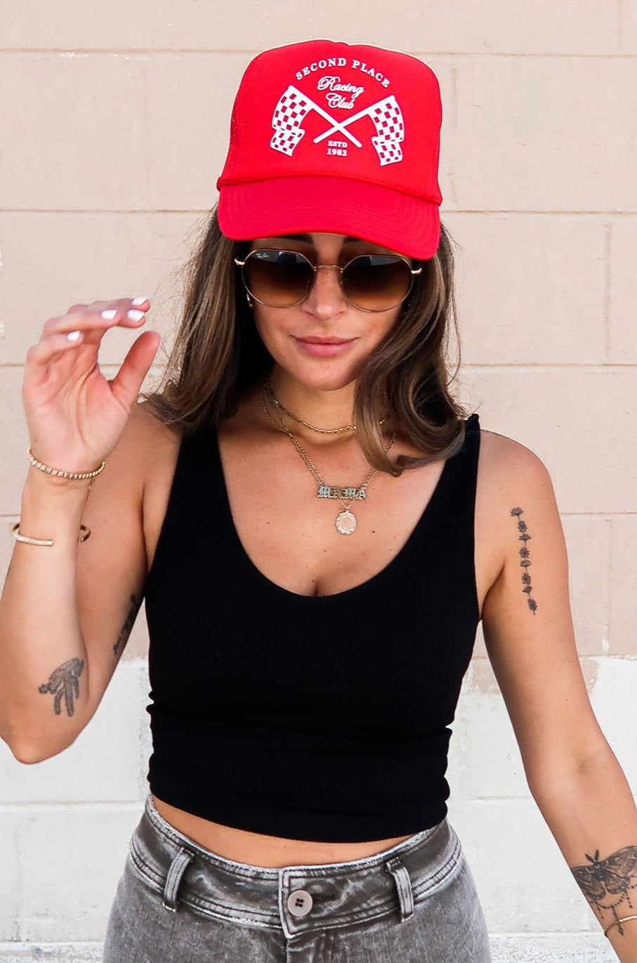 Second Place Racing Trucker Hat (Red)