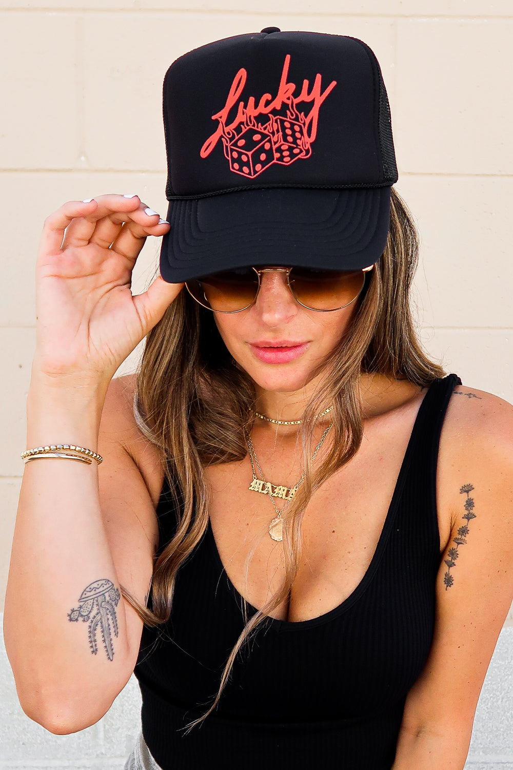 Lucky Roll Trucker Hat (Black)