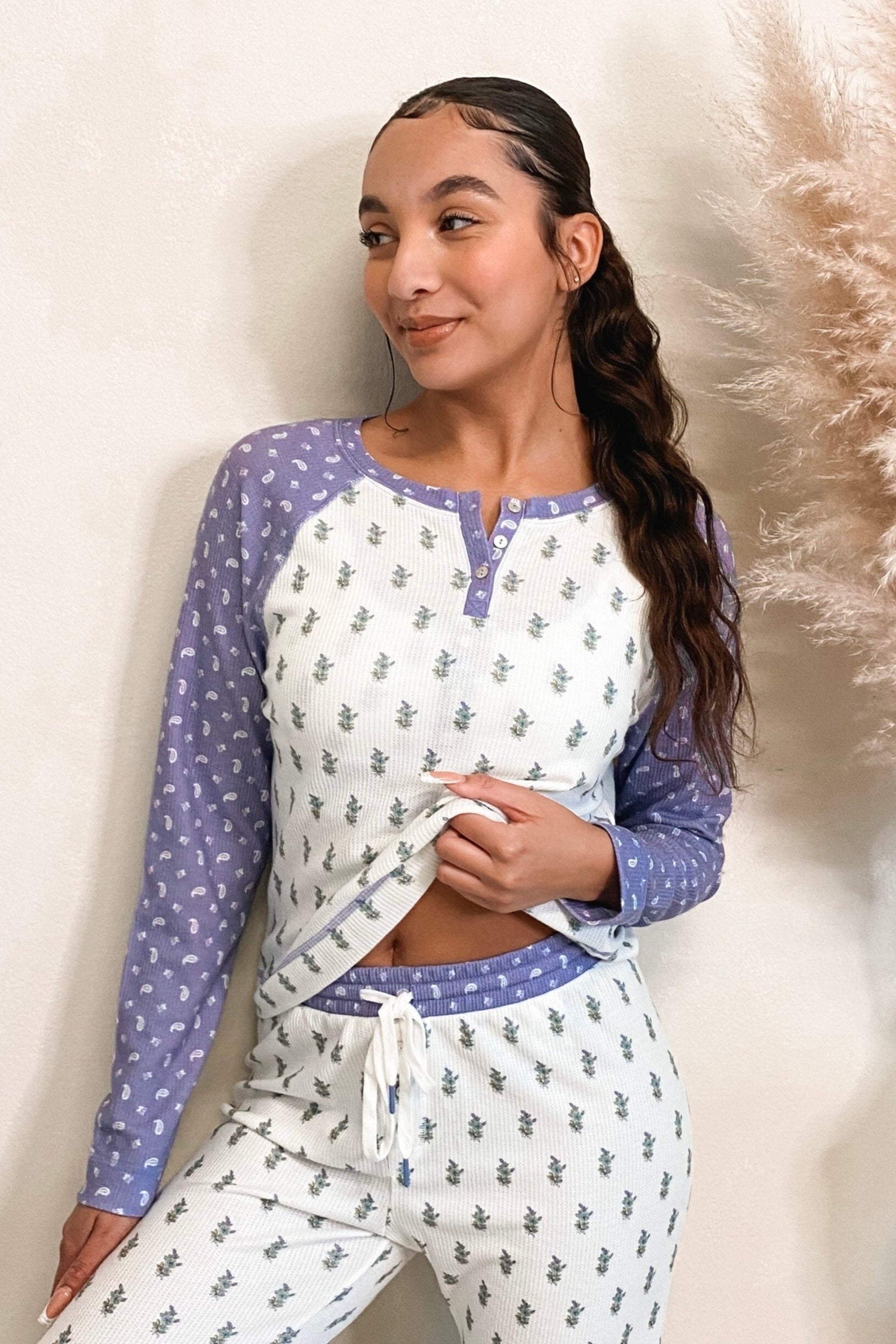 Harmony Foulard Long Sleeve Top (Bone) - FINAL SALE