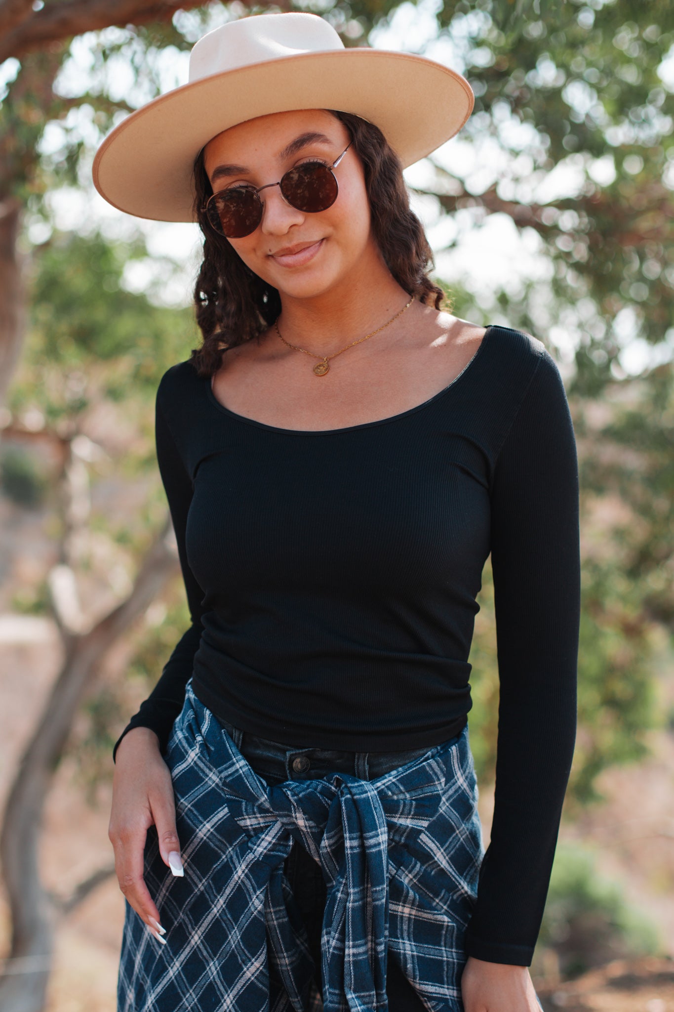 Marisol Long Sleeve Top (Black) - FINAL SALE