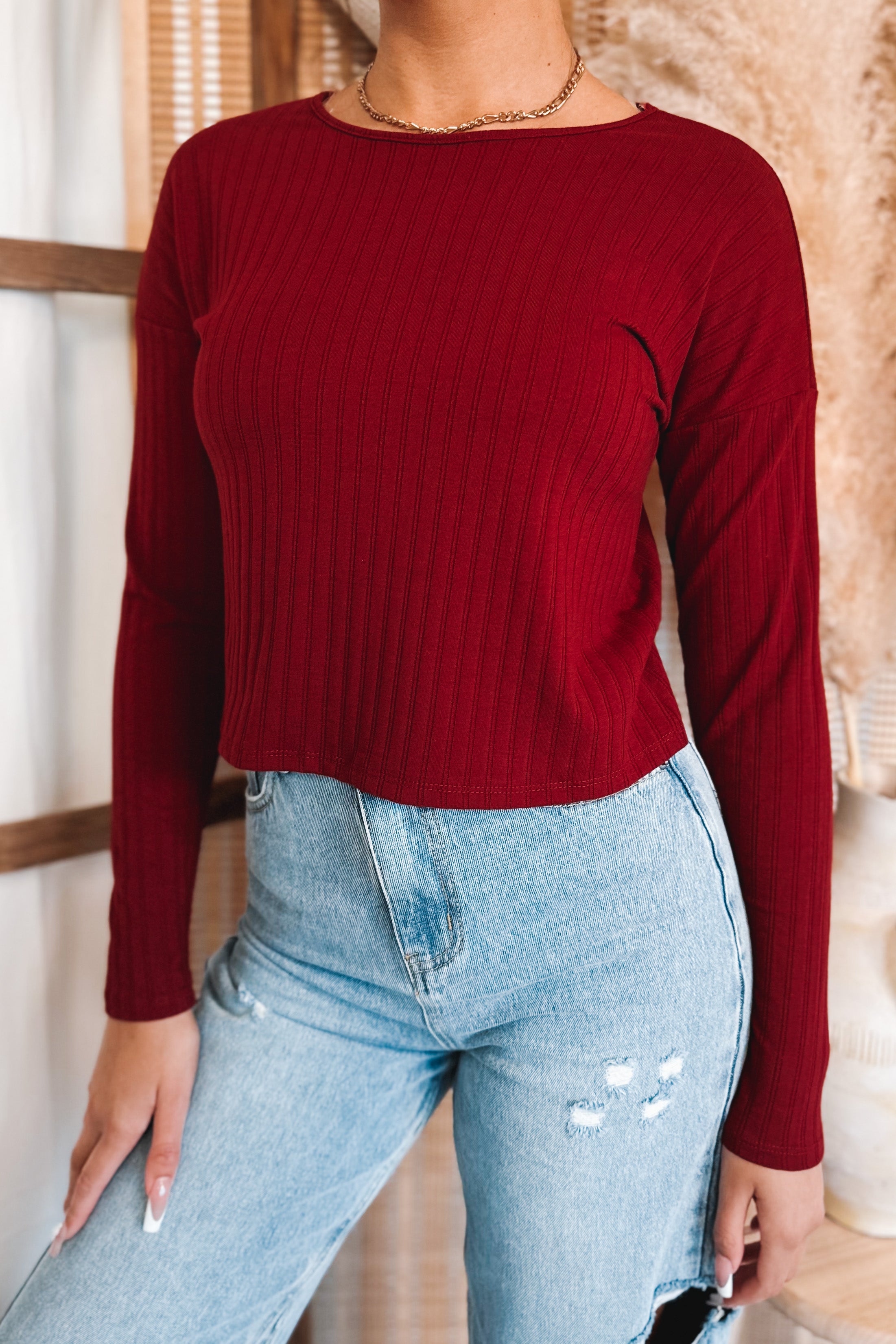 Day To Day Long Sleeve (Burgundy) - FINAL SALE