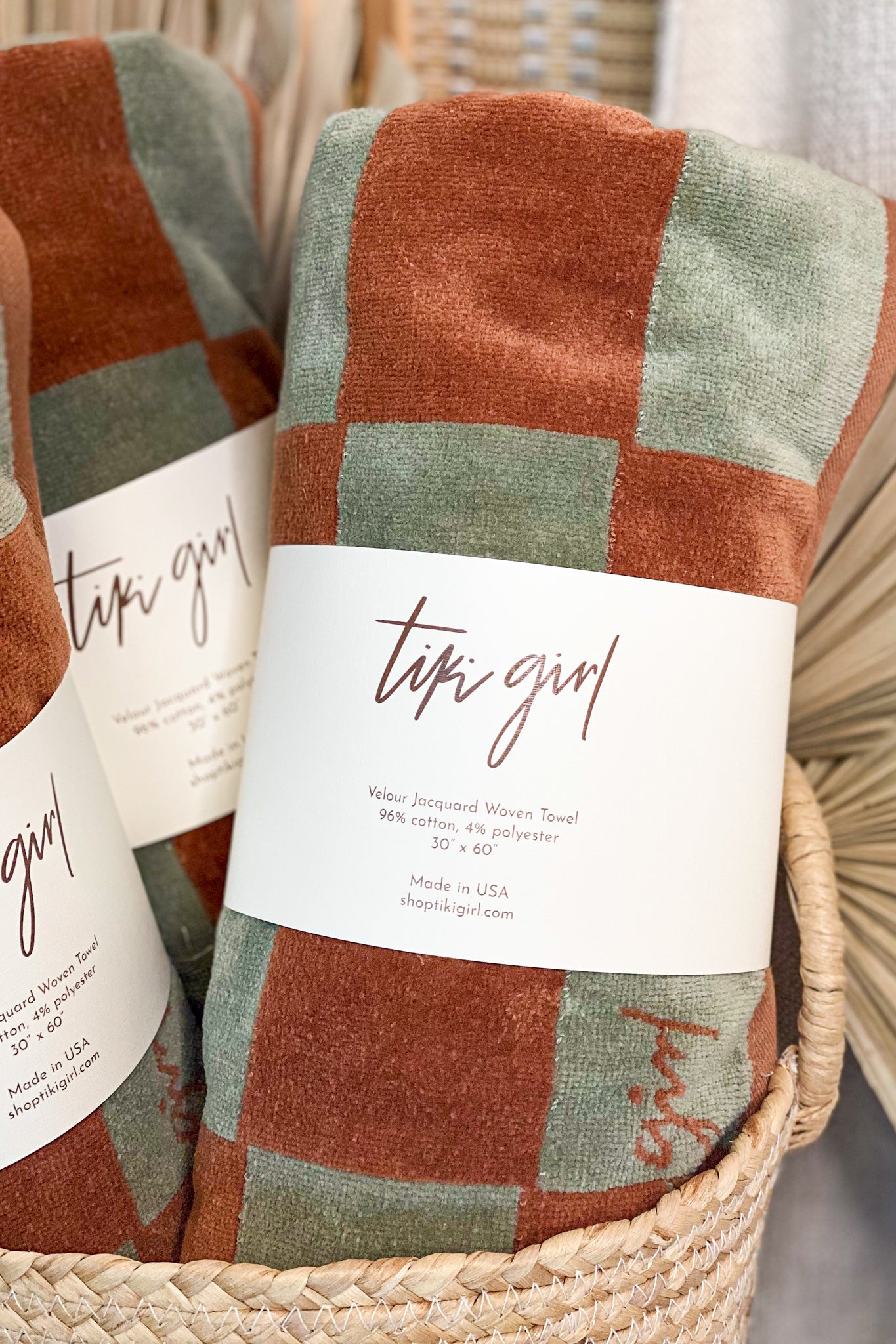 Checkered Tiki Girl Towel