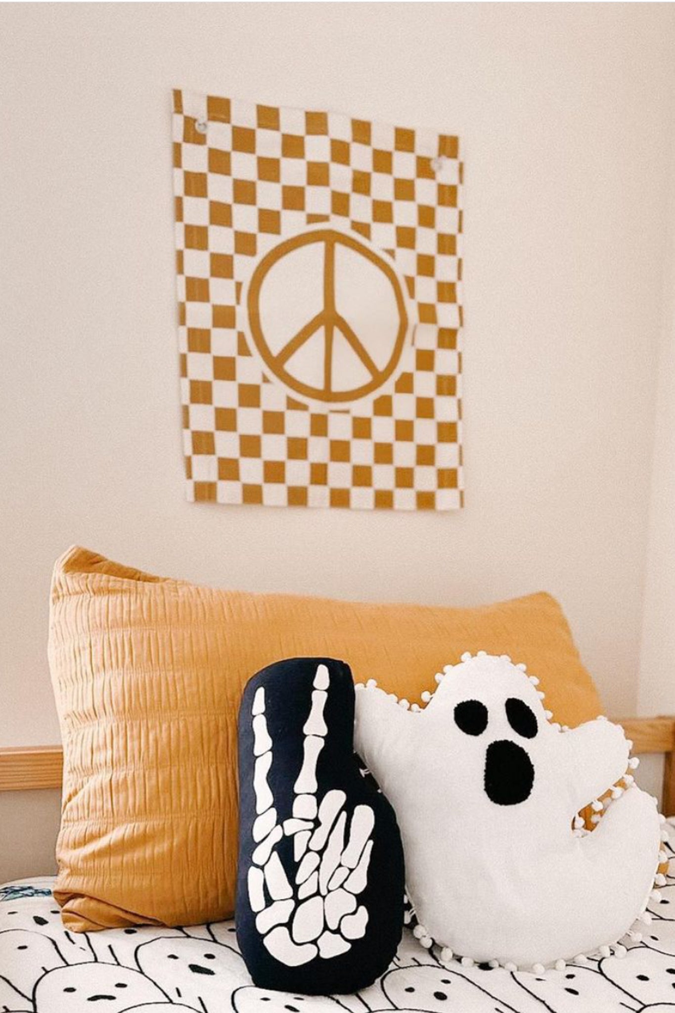 Checkered Peace Sign Banner
