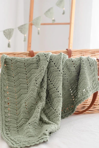 Artisan Crocheted Baby Blanket Sage Shop TIKI GIRL