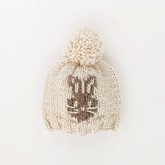 Huggalugs - Whiskers Bunny Rabbit Hand Knit Beanie Hat due Late Jan: S (0-6 months)