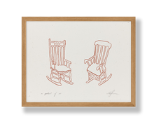 "A Portrait Of Us" Two Chairs Line Drawing Print