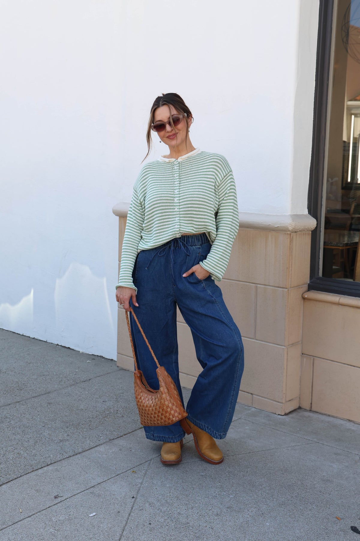 California Nights Sweater (Matcha/White)
