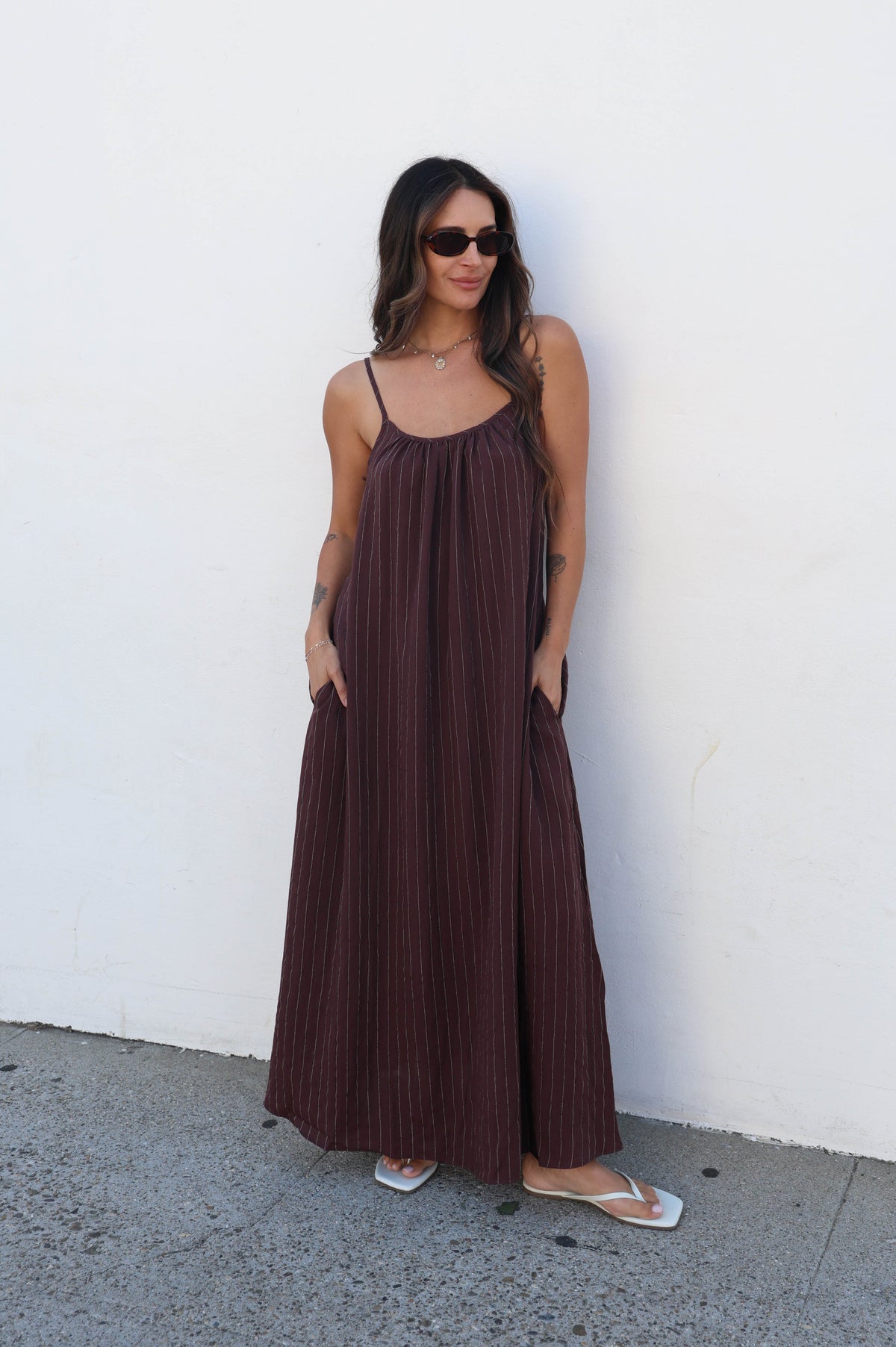 Summer Stroll Dress (Brown Stripe) – Shop TIKI GIRL