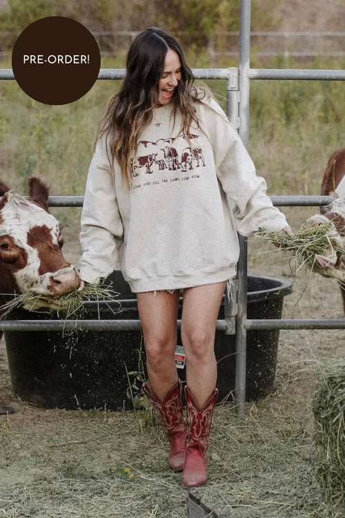[PREORDER] Cows Come Home Embroidered Sweatshirt