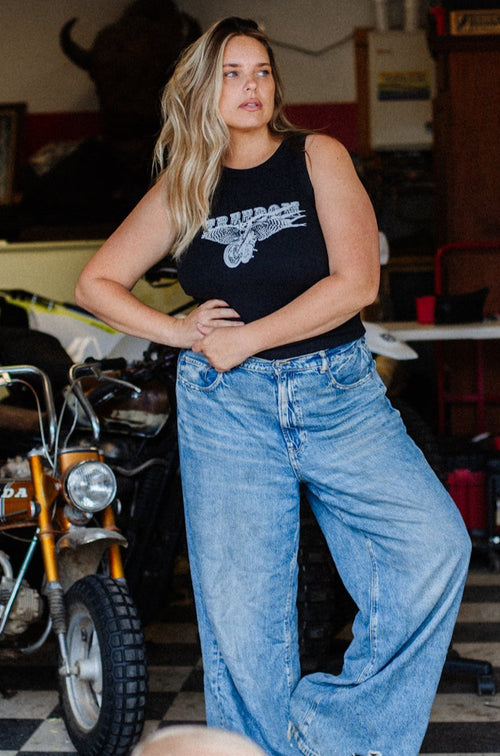 Freedom Biker Ribbed Tank