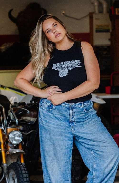 Freedom Biker Ribbed Tank