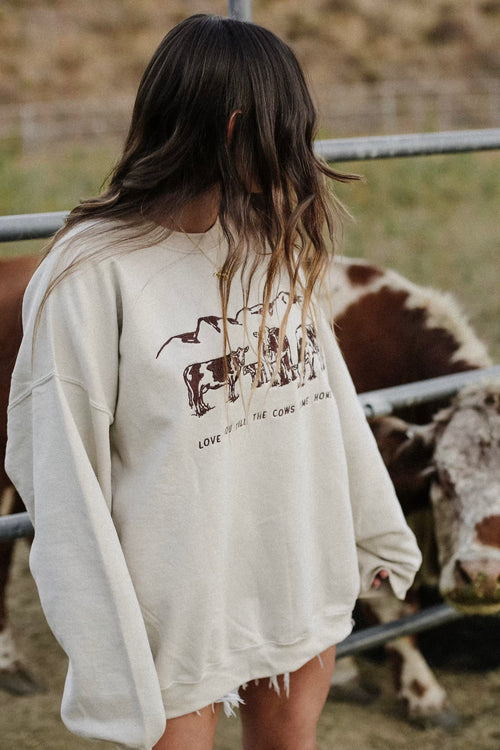 Cows Come Home Embroidered Sweatshirt