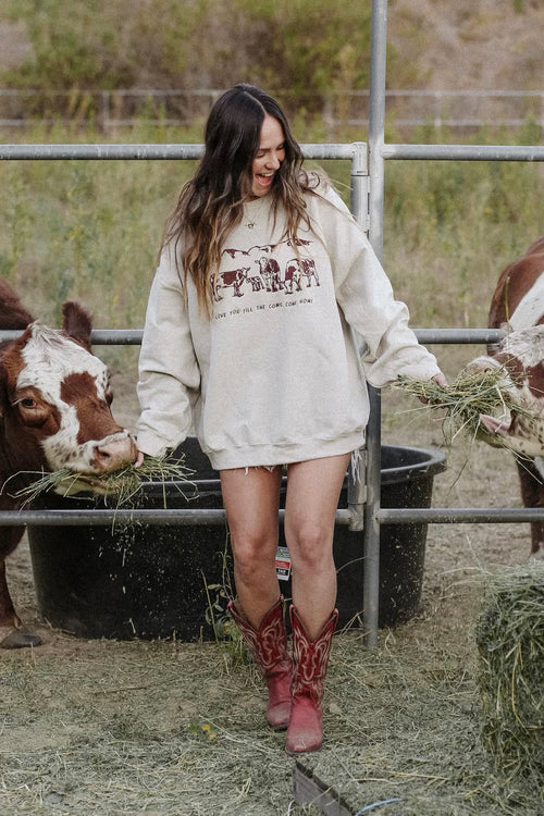 Cows Come Home Embroidered Sweatshirt