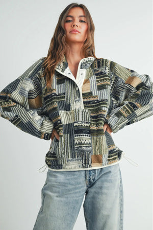 Patchwork Fleece Pullover