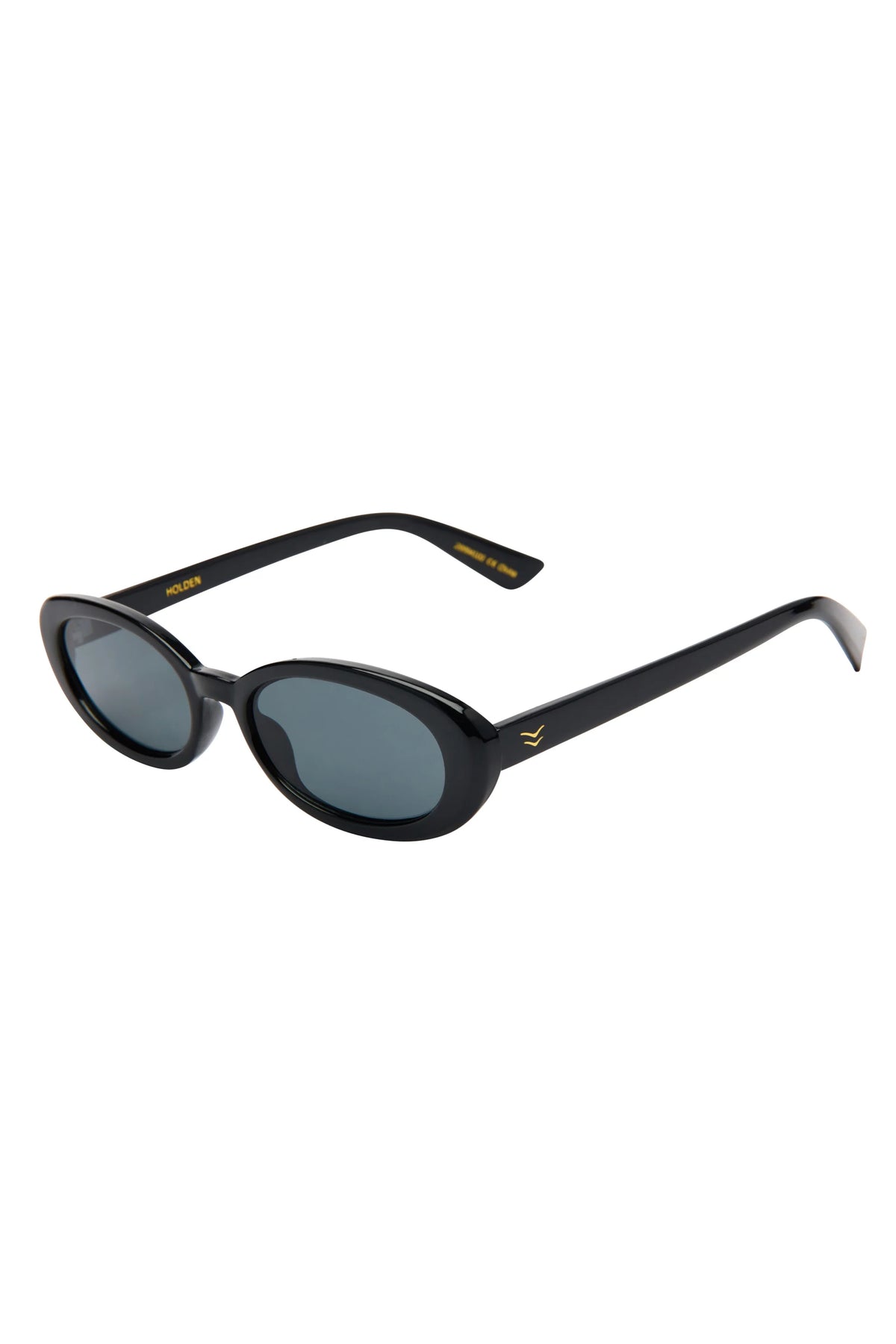 Black sunglasses with a white background