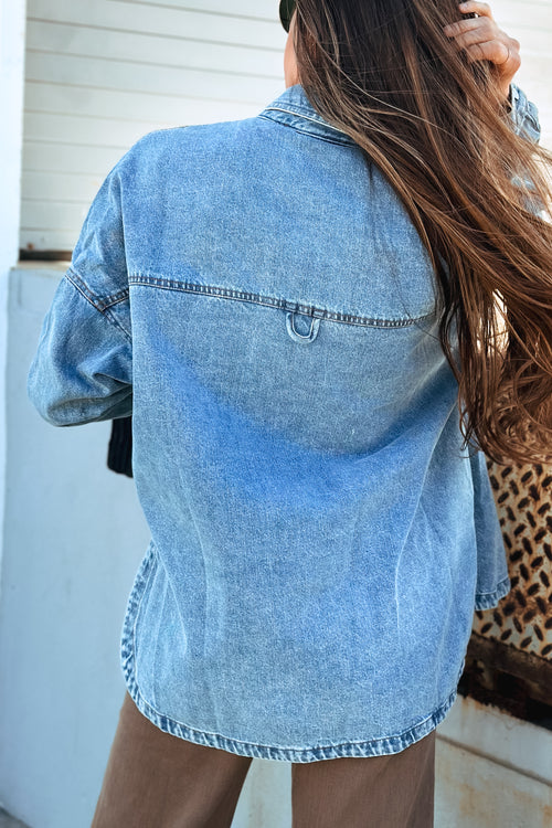 Never Too Late Denim Shacket