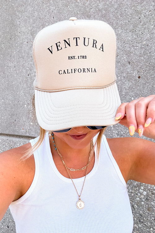Ventura EST. 1782 Trucker Hat (Khaki/Black)