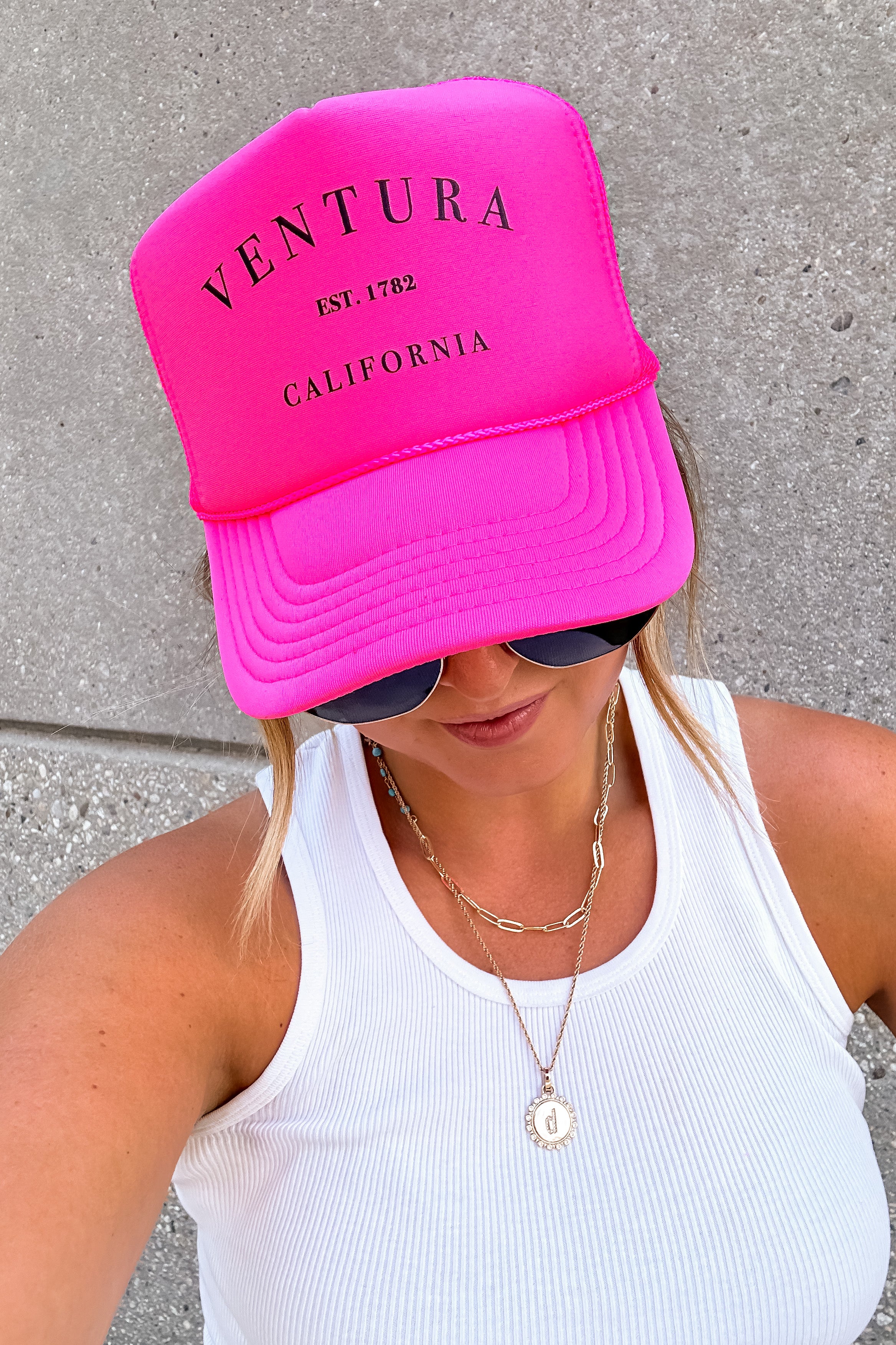 Ventura EST. 1782 Trucker Hat (Neon Pink)