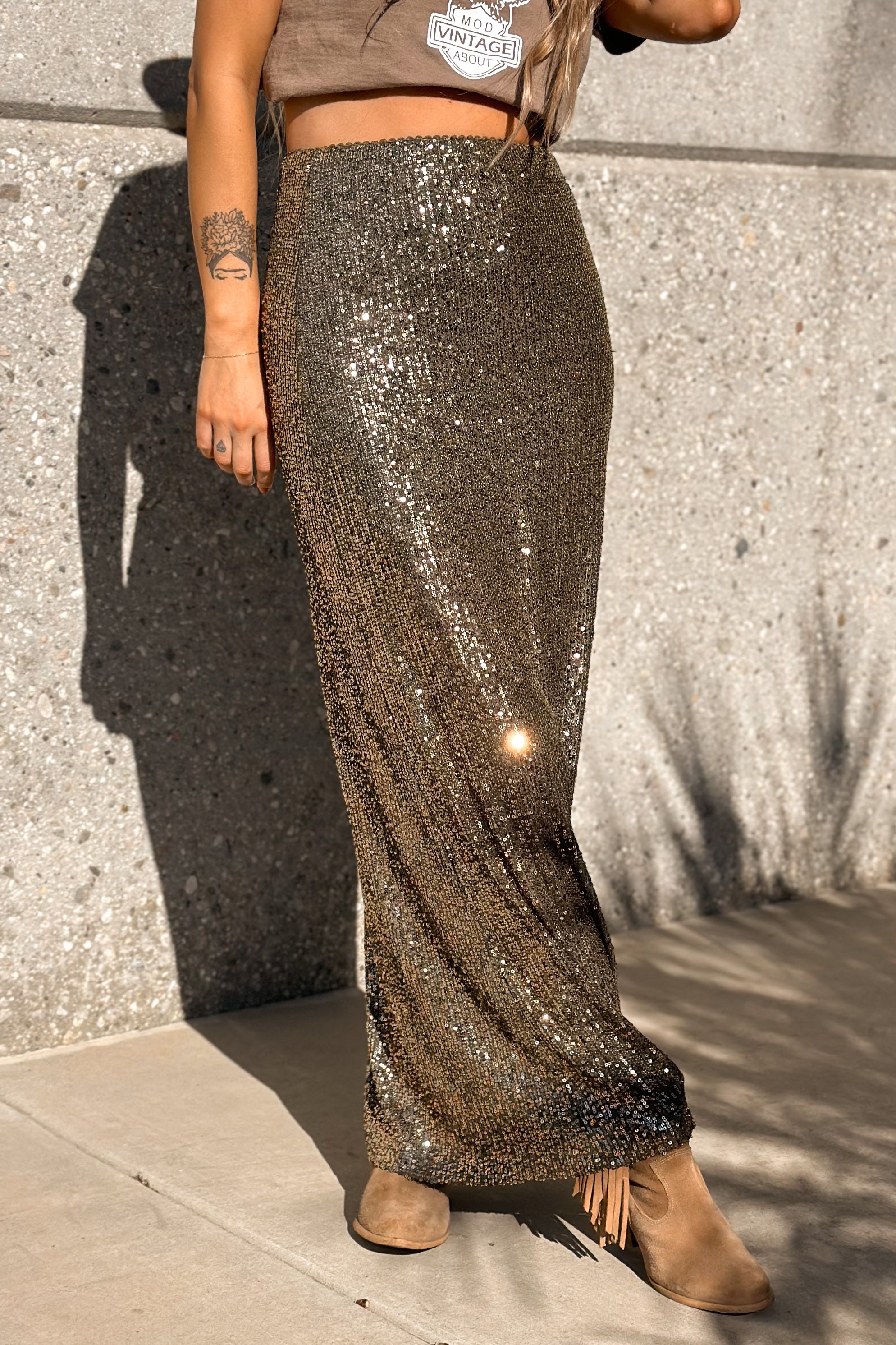 Sequin maxi skirt vintage Clearance