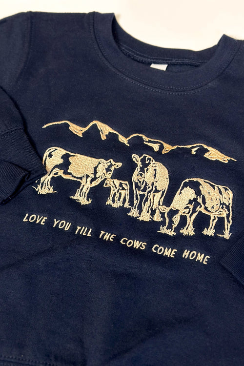 Cows Come Home (Navy) Toddler+Kids Sweatshirt