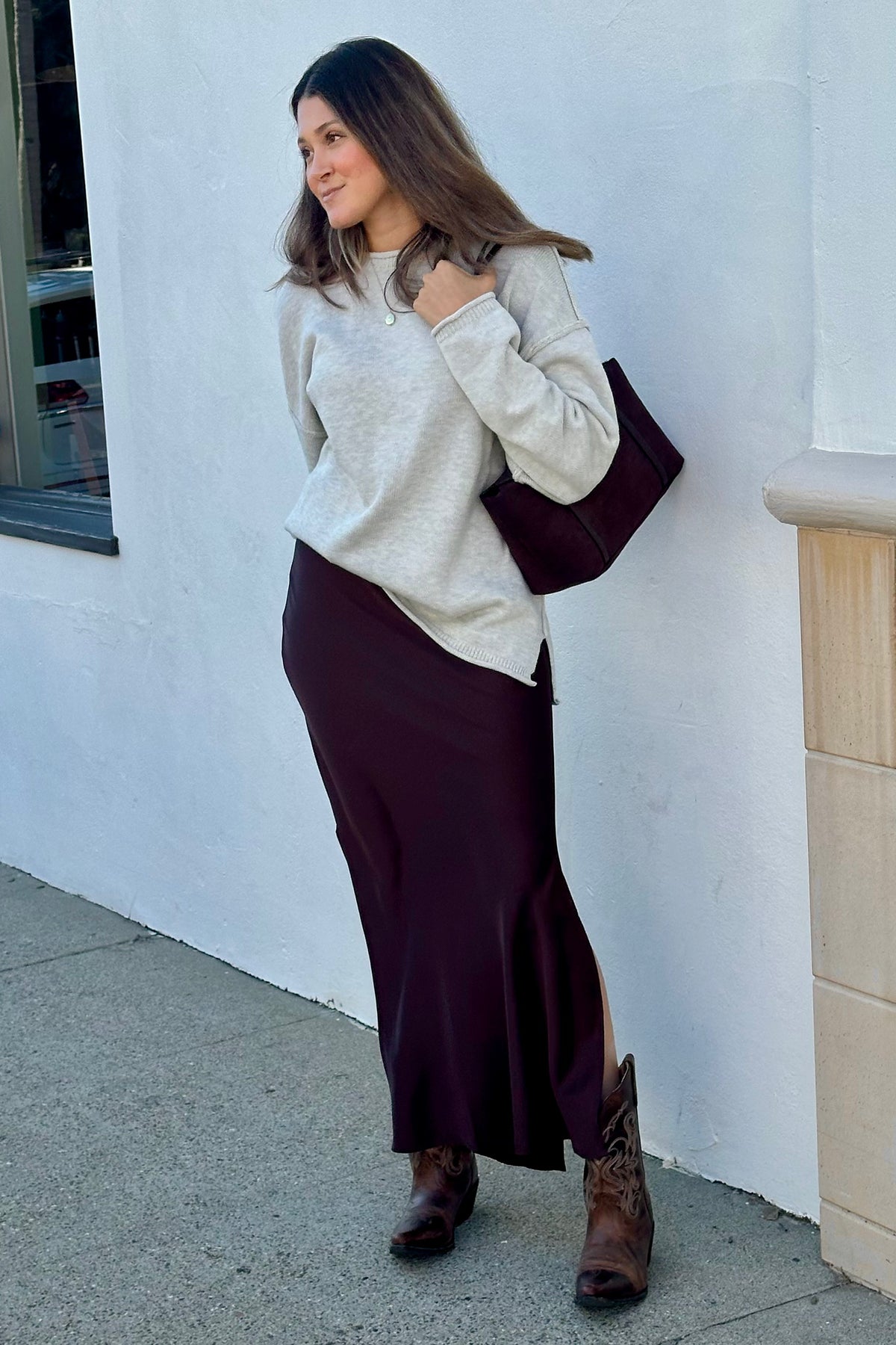 Satin Dreams Skirt (Espresso)