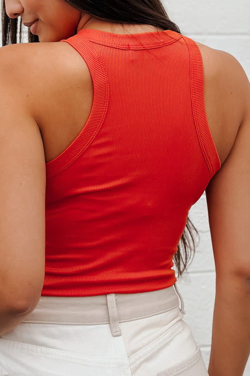 Basic B Ribbed Tank (Orange)