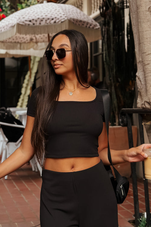 Less Is More Crop Top (Black)
