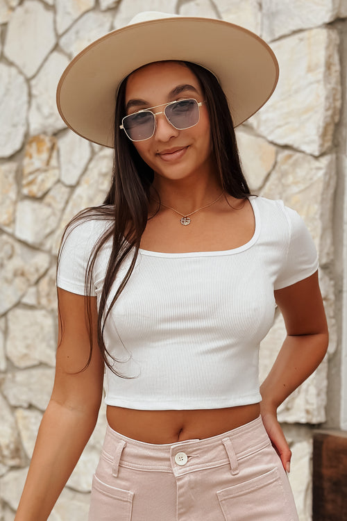 Less Is More Crop Top (Ivory)