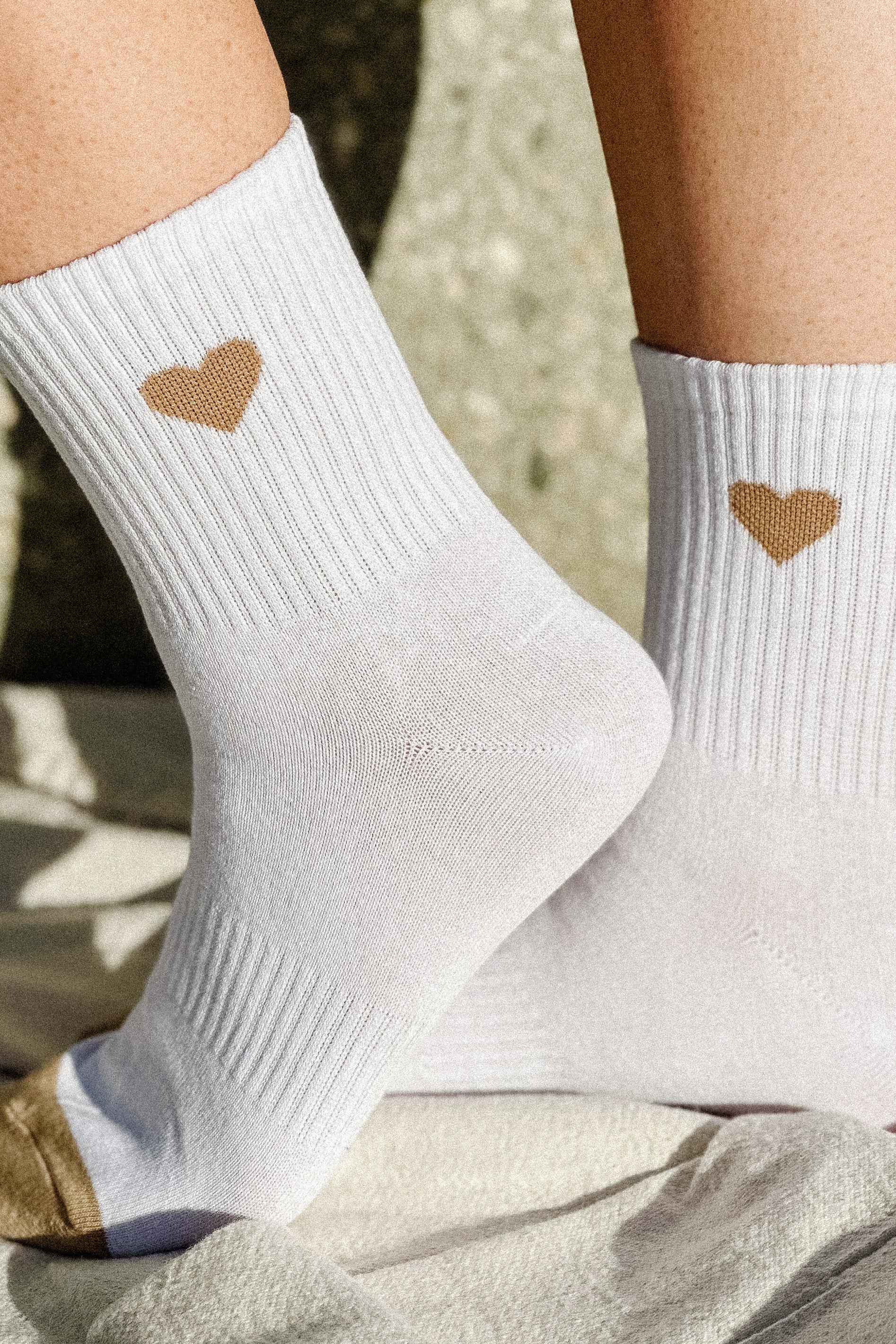 Heart Socks (Taupe)