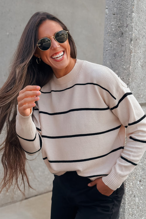 Come Closer Sweater Top (Beige)
