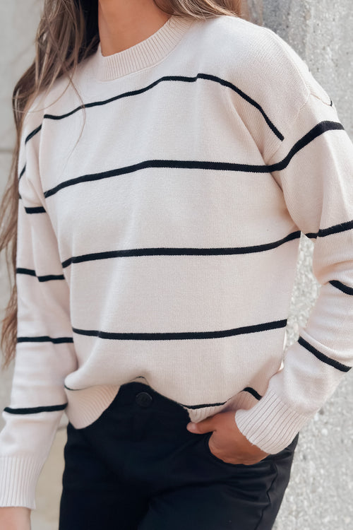 Come Closer Sweater Top (Beige)