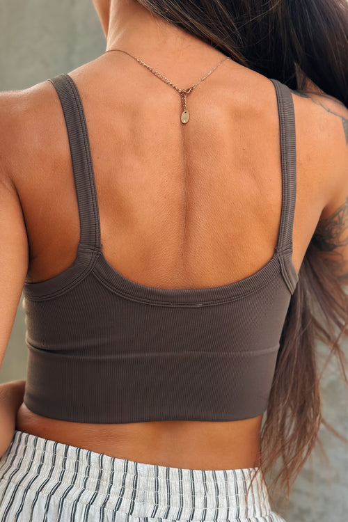Olivia V-Neck Tank (Oak Moss)