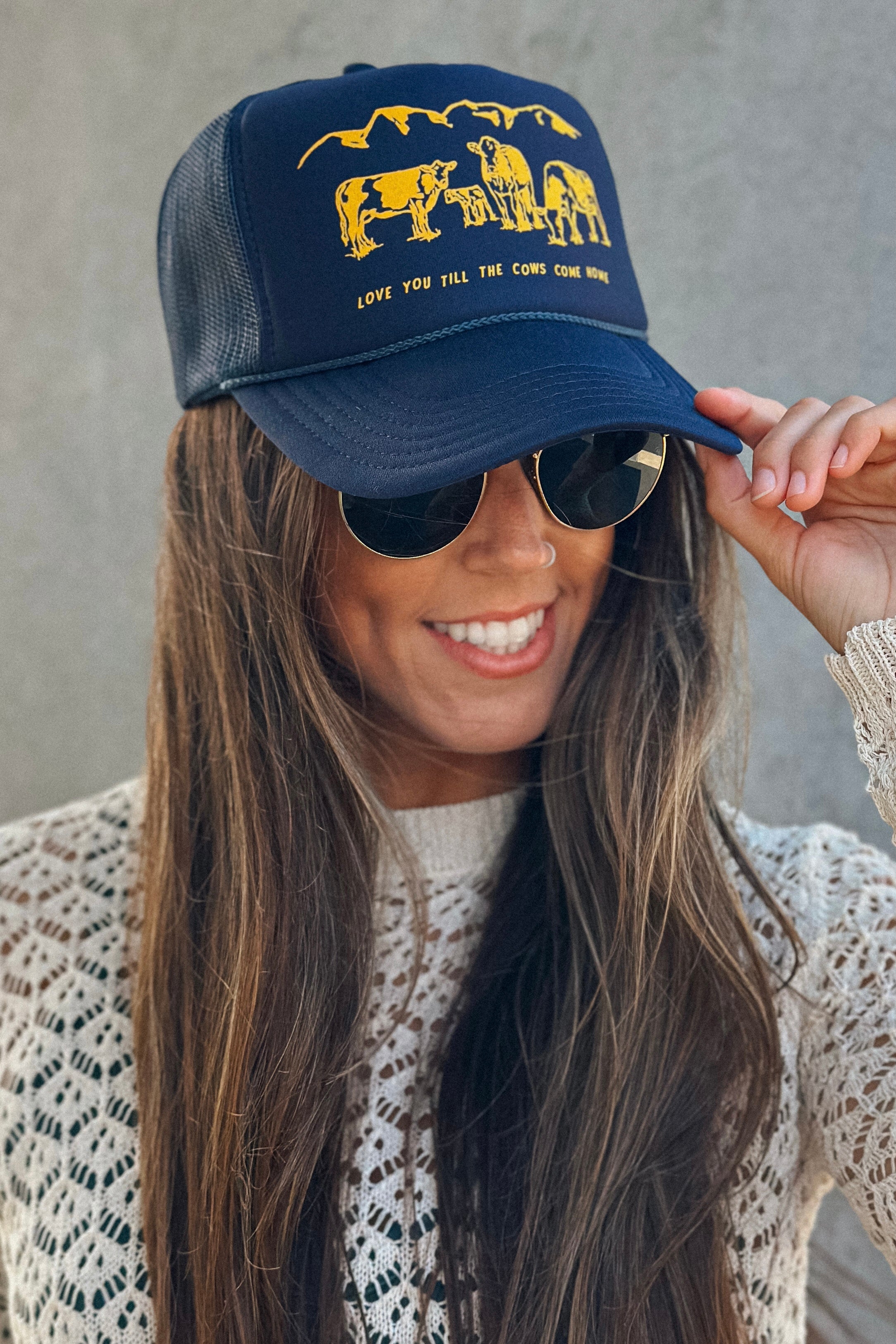 Cows Come Home Trucker Hat (Navy)