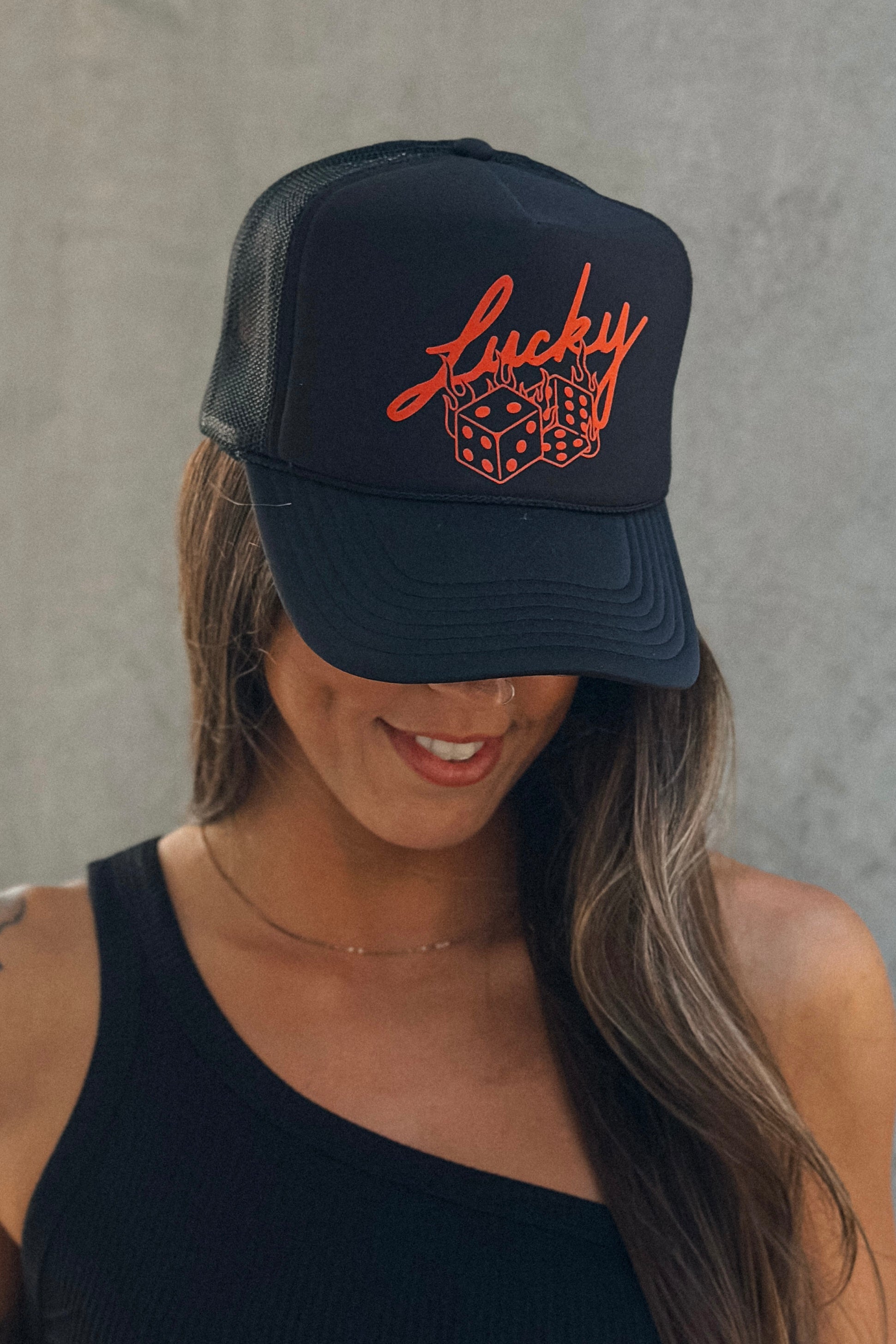 Lucky Roll Trucker Hat (Black)
