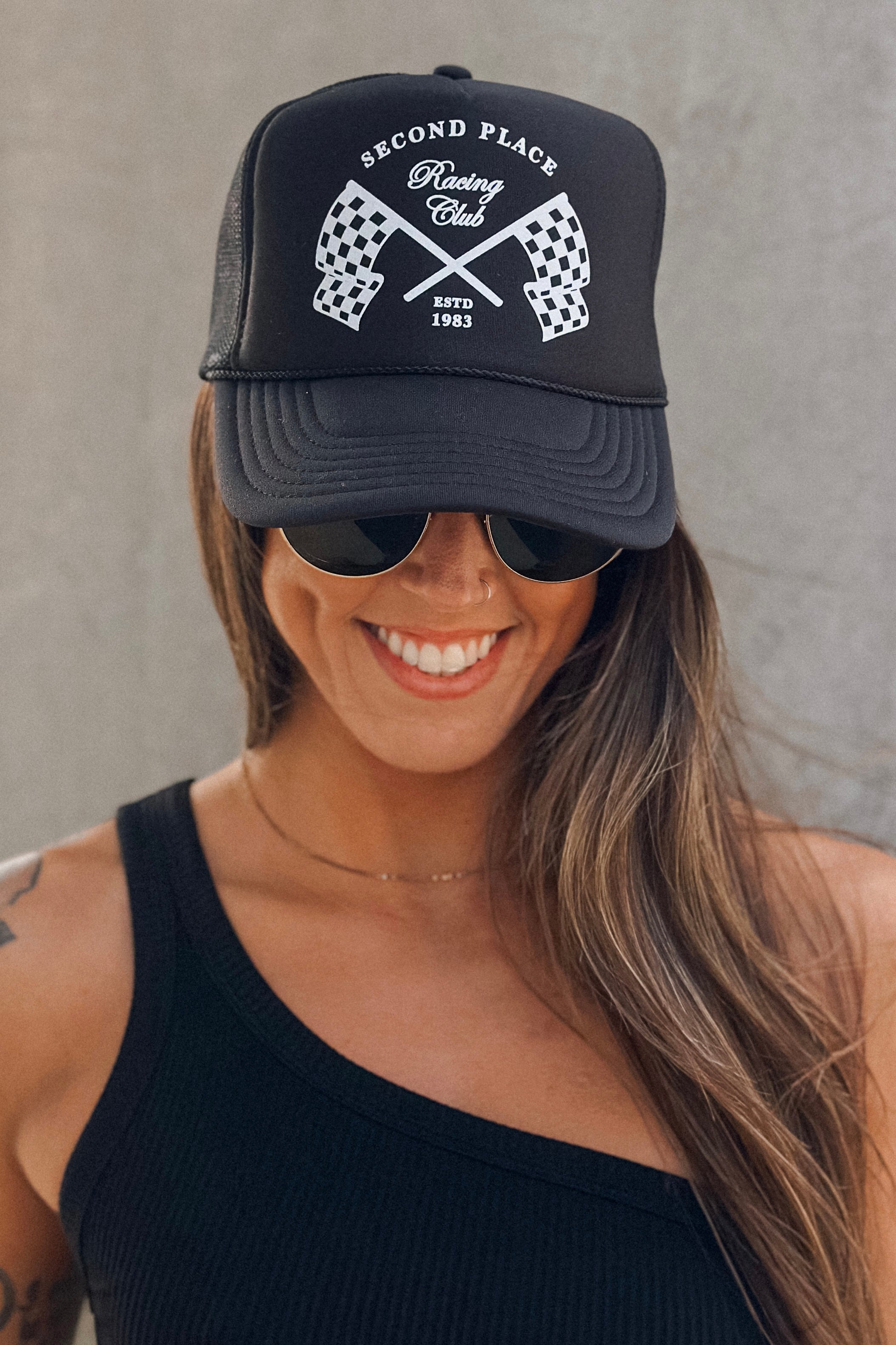 Second Place Racing Trucker Hat (Black)