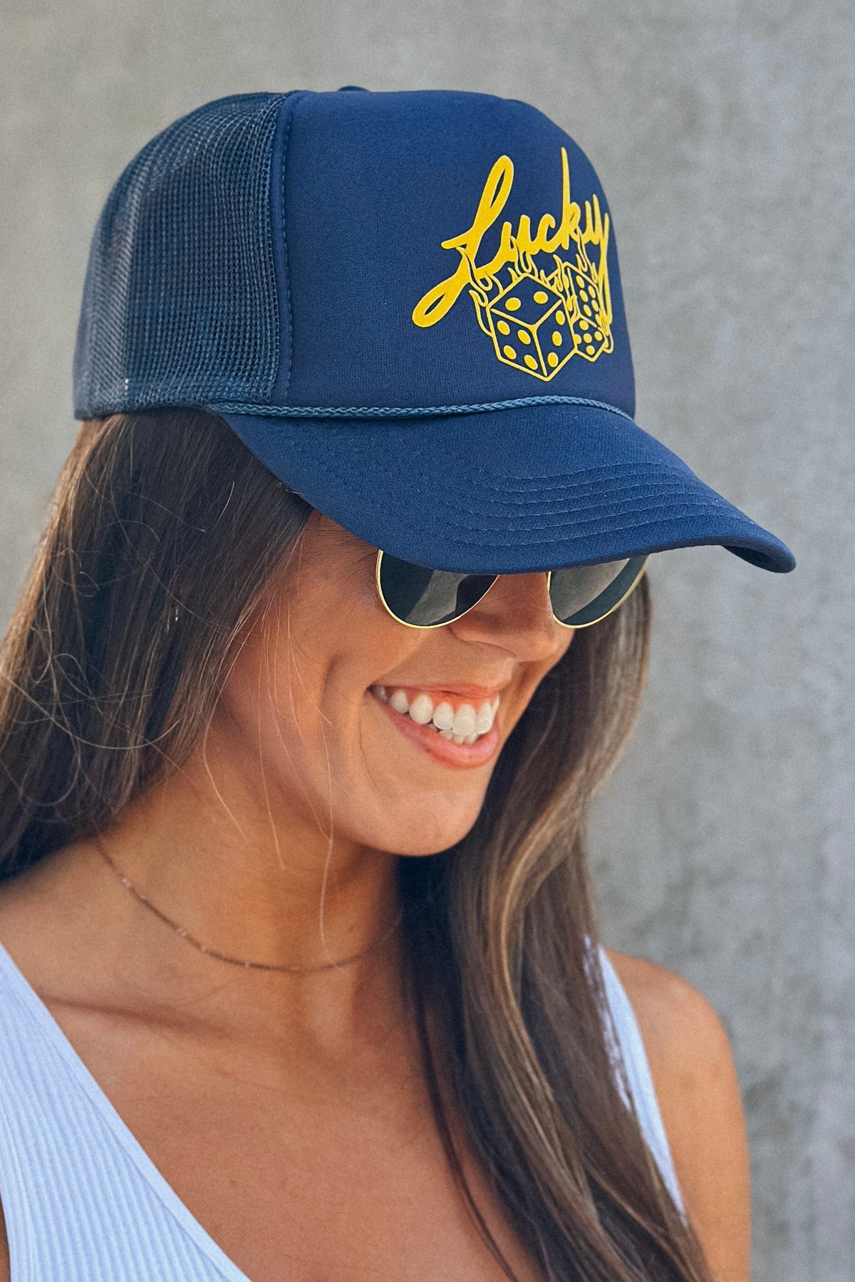 Lucky Roll Trucker Hat (Navy)