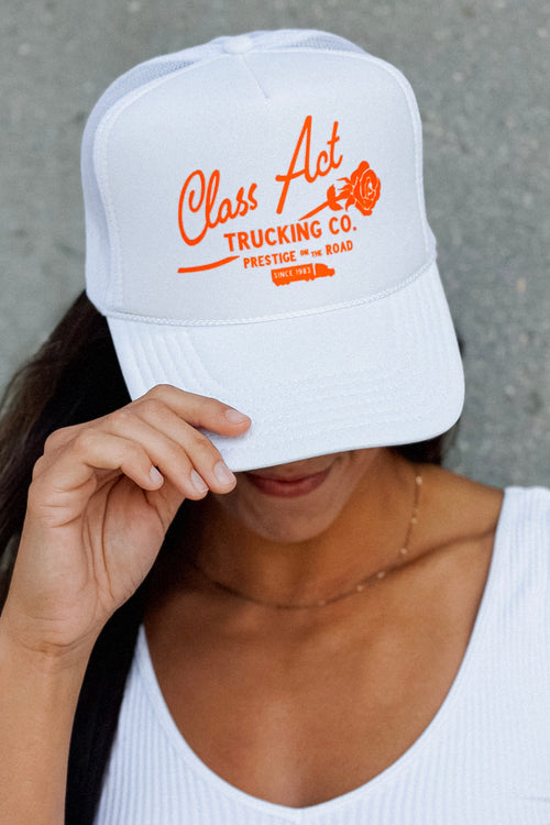 Class Act Trucking Trucker Hat (White)