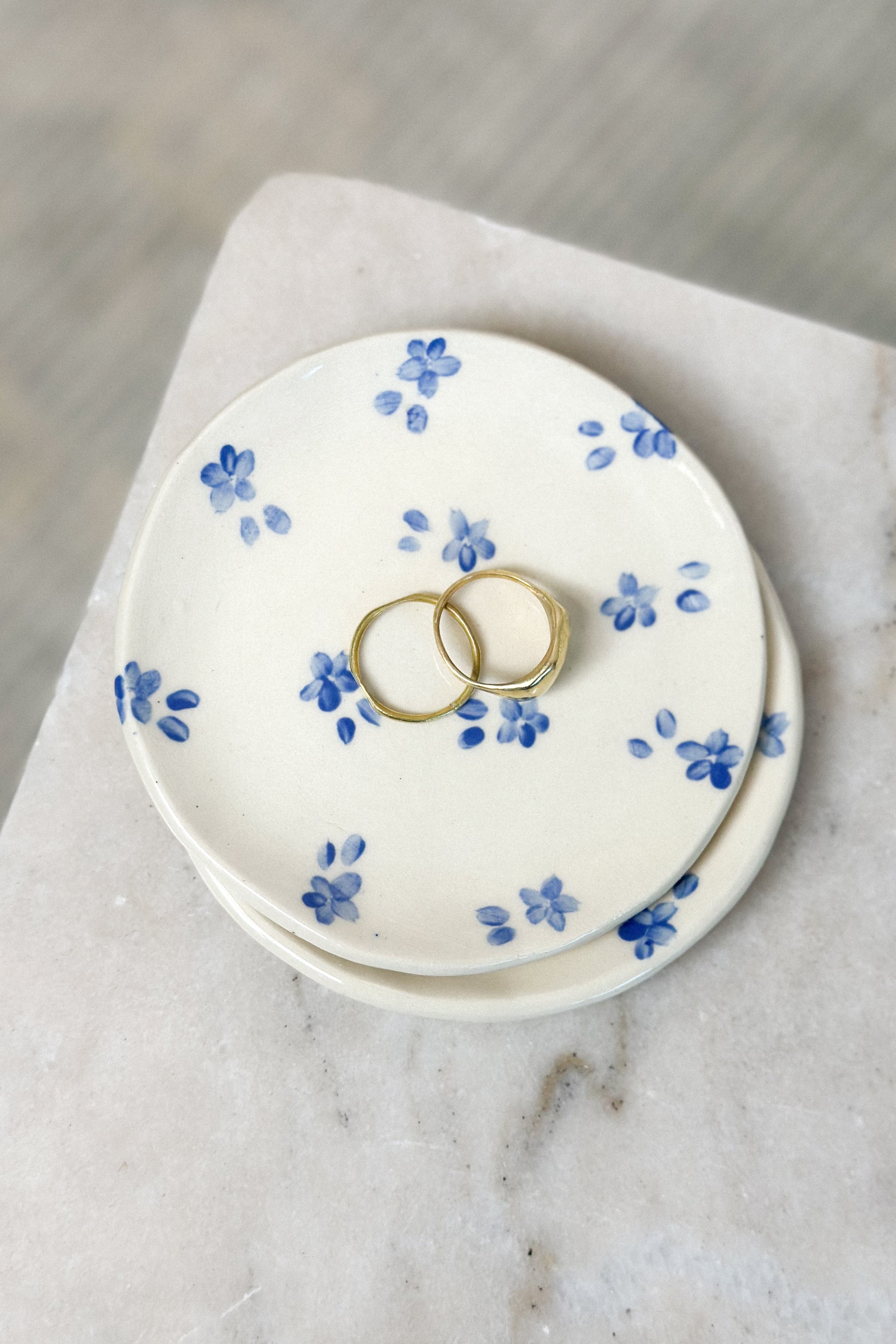 Blue Forget Me Not Ring Dish