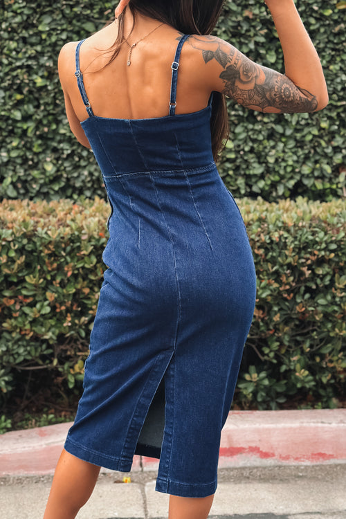 Good Times Denim Midi Dress
