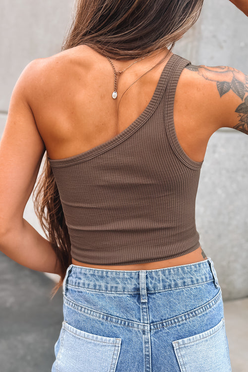 Skylar One Shoulder Top (Oak Moss)